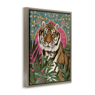 «Arabesque Tiger & Plants» par Cat Thurman Designs