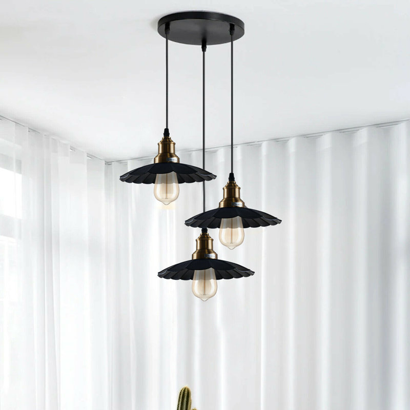 Sharpe 3 - Light Black Cluster Pendant