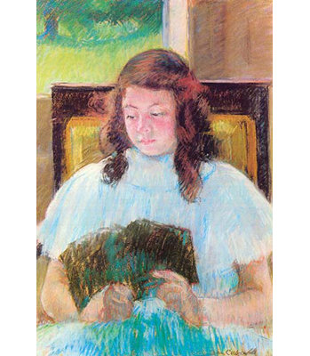 « young fille reading » par mary cassatt, reproduction d’art