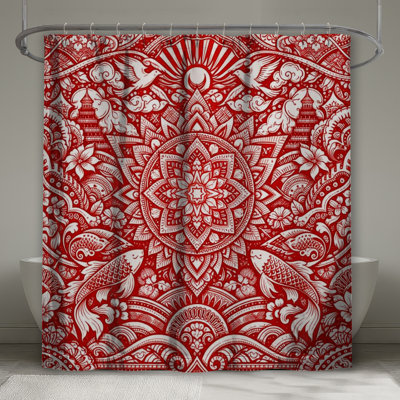 Rideau de douche rouge complexe complexe