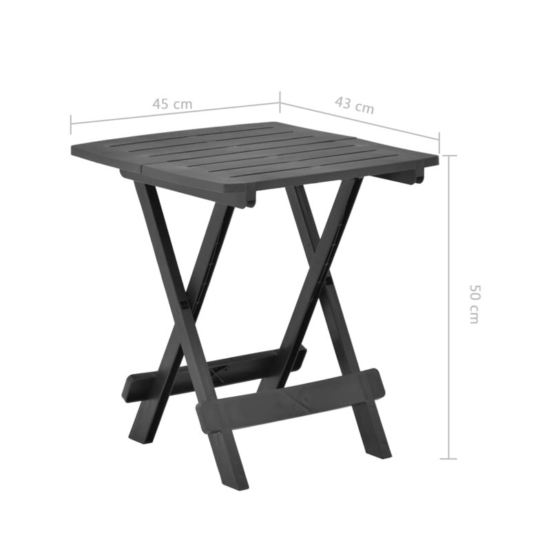 Table de jardin pliante Bistro, Gris anthracite