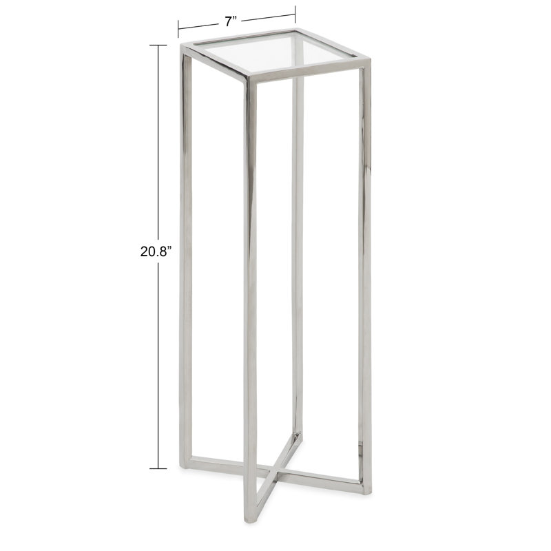 Marisol End Table, Clear Glass Top/Polished Chrome Base