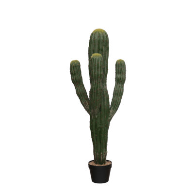 Faux Saguaro Cactus Artificial Plant With Pebble-Filled Plastic Pot