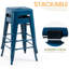 Ensemble de 2 tabourets de bar empilables en métal, tabourets de bar à hauteur de comptoir, tabourets de patio industriels de 24 pouces et tabourets sans dossier-875443008