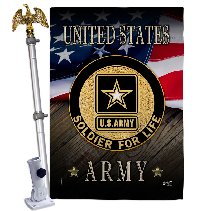 Ensemble de 2 drapeaux en polyester 2 pi 3 po x 3 pi Soldier For Life