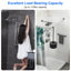 Armoire de douche supplémentaire avec longueur réglable et finition argentée, conception adaptable pour l'extérieur