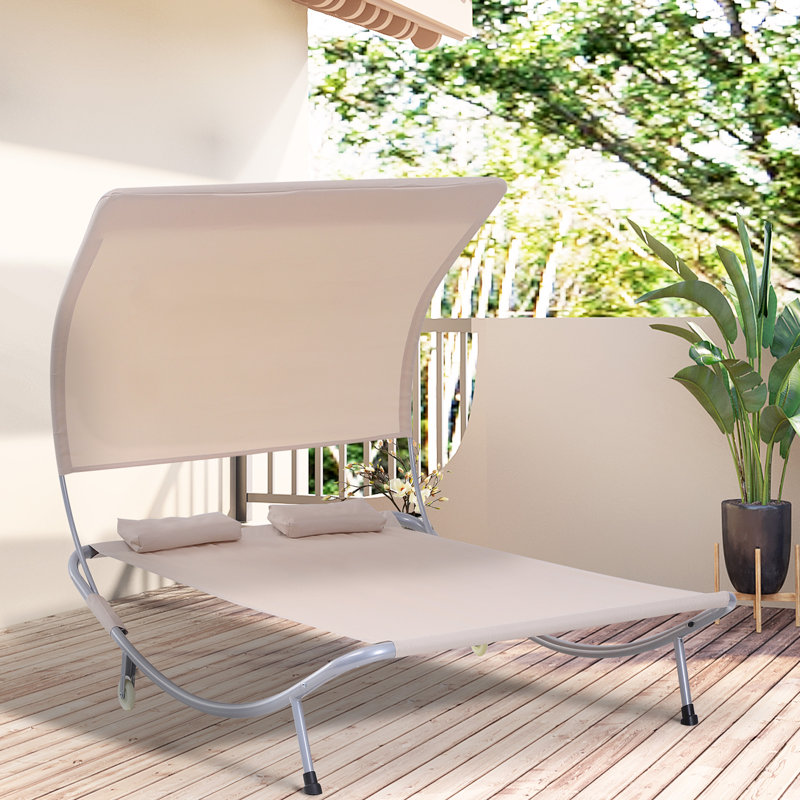 Chaise longue d'extérieur en métal - ensemble de 2