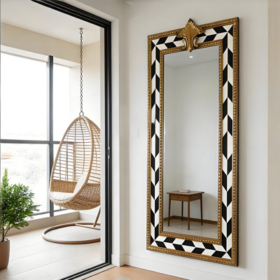 Miroir décoratif à losanges rétro de luxe rétro, miroir sur pied pleine longueur, vestibule mural et miroir de chambre à coucher