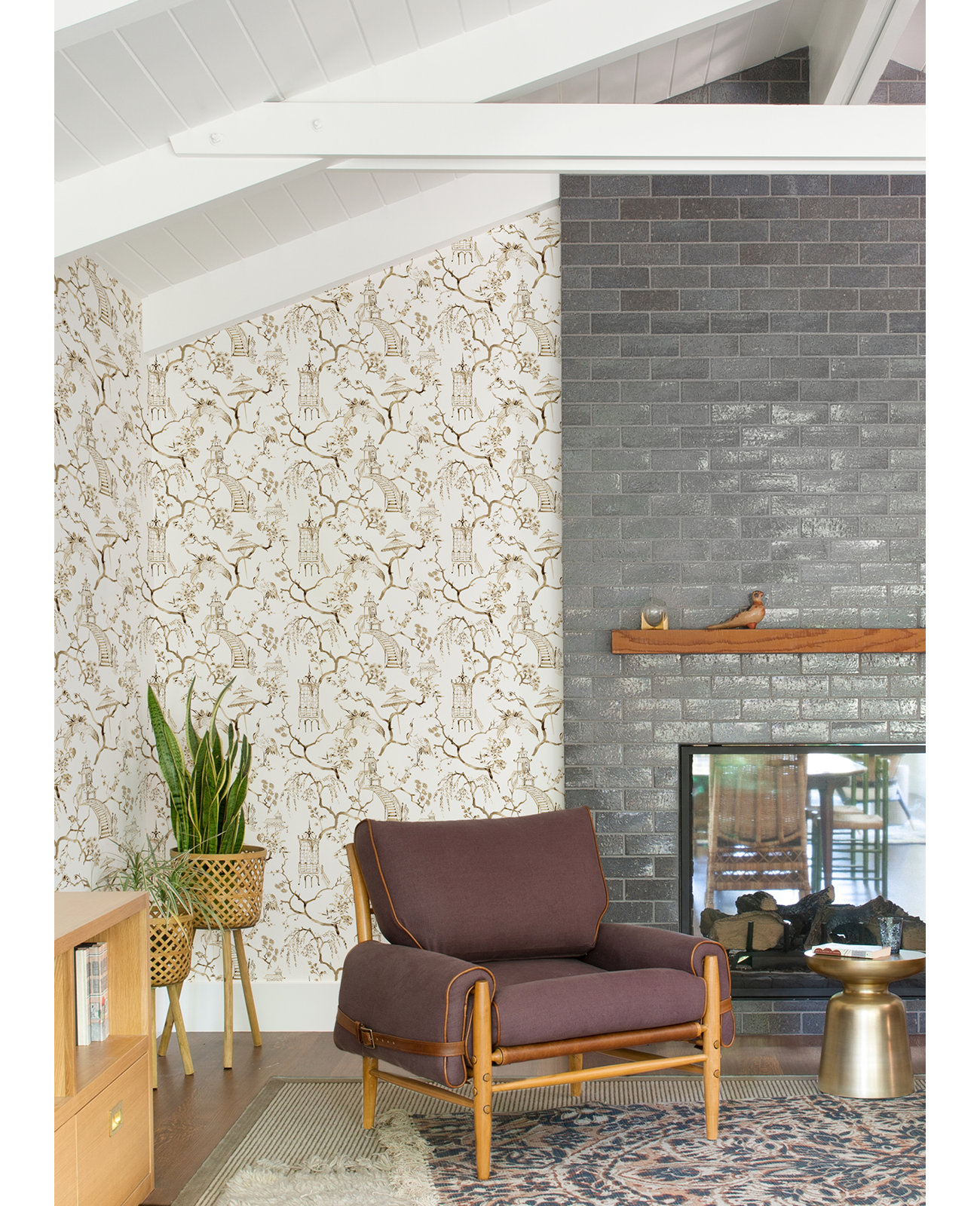 Breene NON-PASTED,UNPASTED Floral Wallpaper, Brown