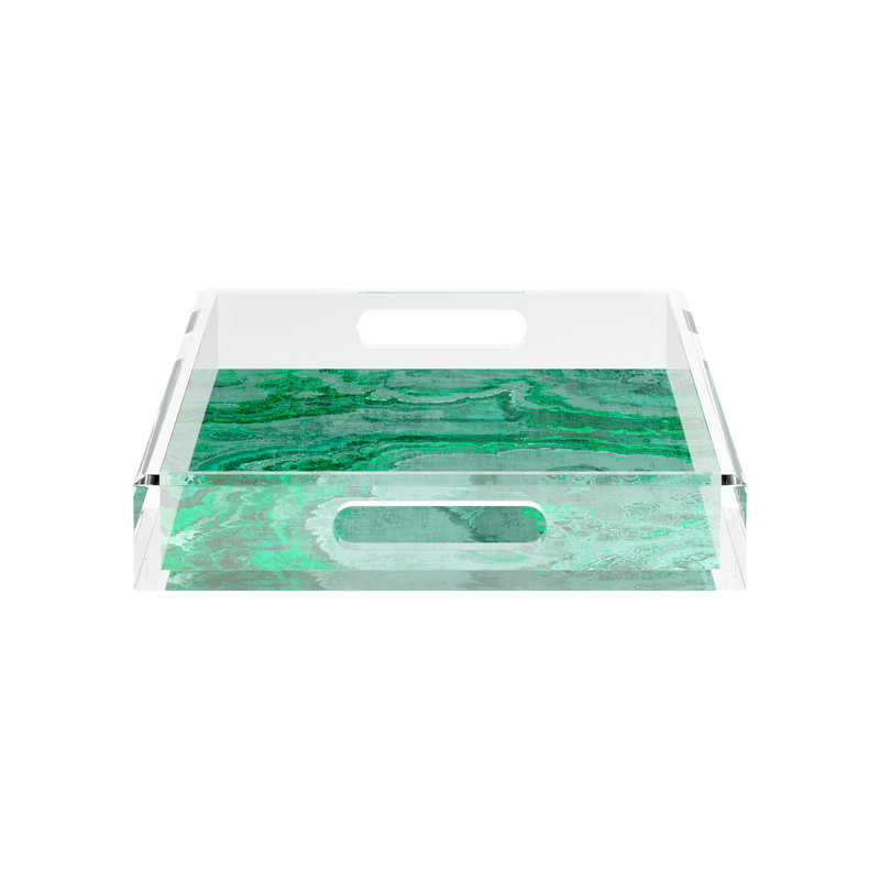 Plateau décoratif Agate Malachite, L 17 po x P 10,5 po x H 2 po, Malachite