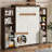 Murphy Bed With 2 Side Storage Cabinets, LED Lights, And Charging Station,  No Box Spring Needed, For Home Office-1691712030-1691712019