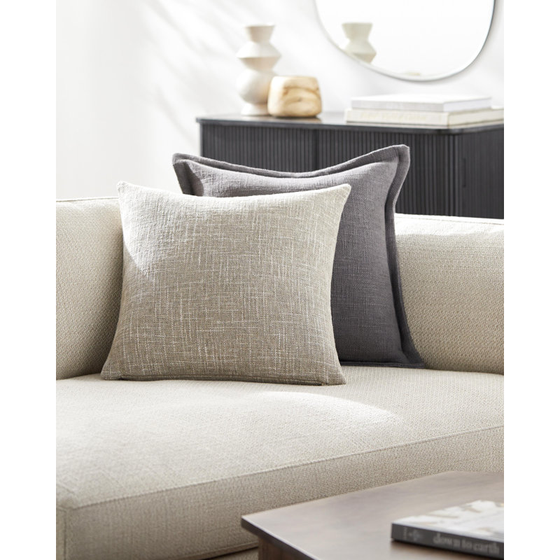 Coussin Danwood, 22 po x 22 po, Brun clair, Polyester/ bourre en polyester