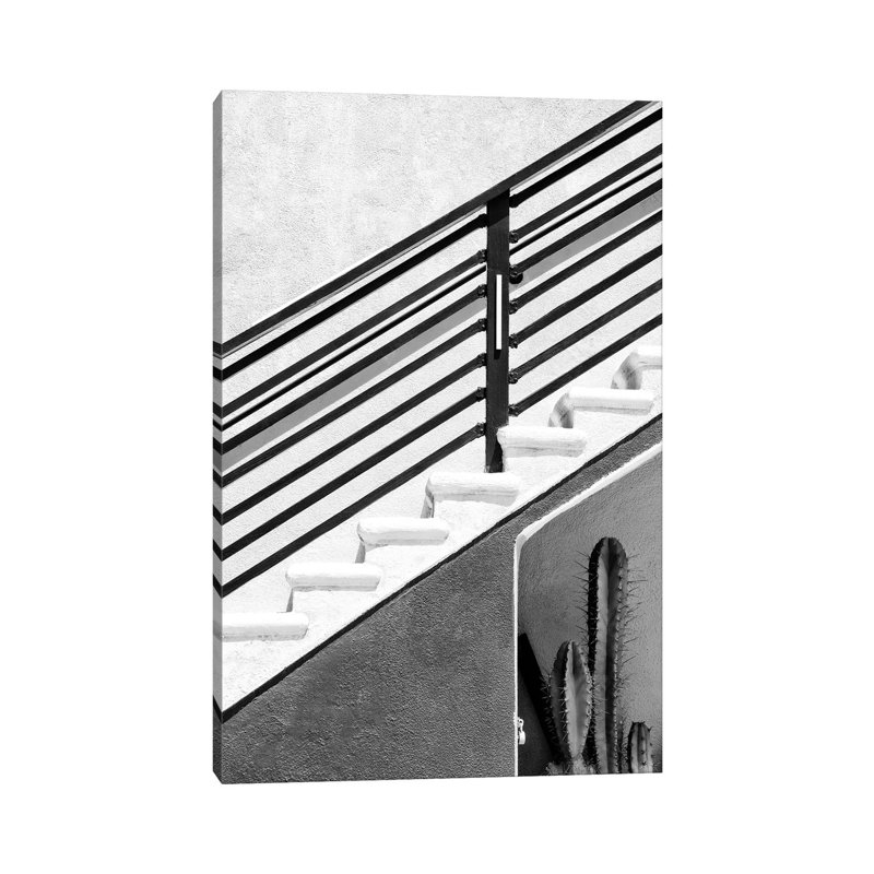 Black California Series - Climbing Stairs - Wrapped Canvas Print, 20.32 cm H x 30.48 cm W