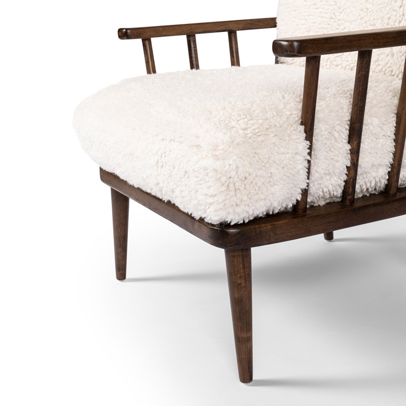 Graham Chair-Andes Natural, White Faux Fur
