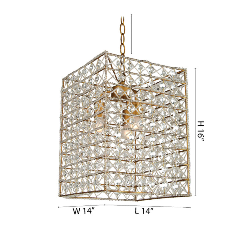 3-Light Bronze Pendant With Clear Crystal Accents