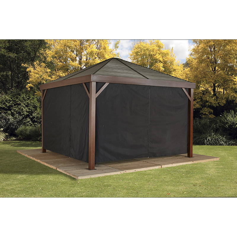 Sojag Black Curtains for South Beach Gazebo, 12 ft. x 12 ft., Spun, Outdoor Shades