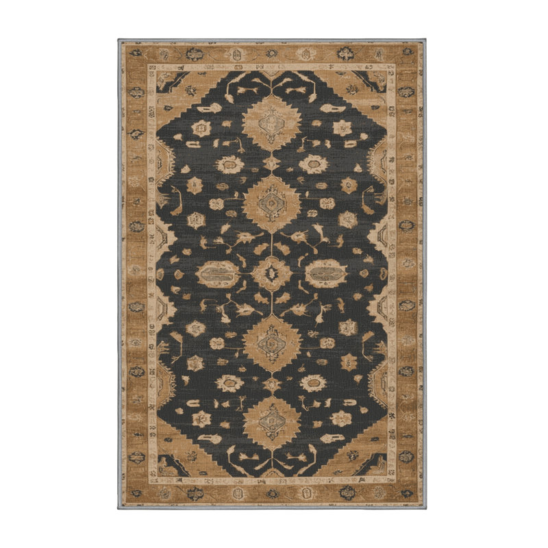 Tapis brun lavable à la machine, Rectangle 7 pi x 9 pi
