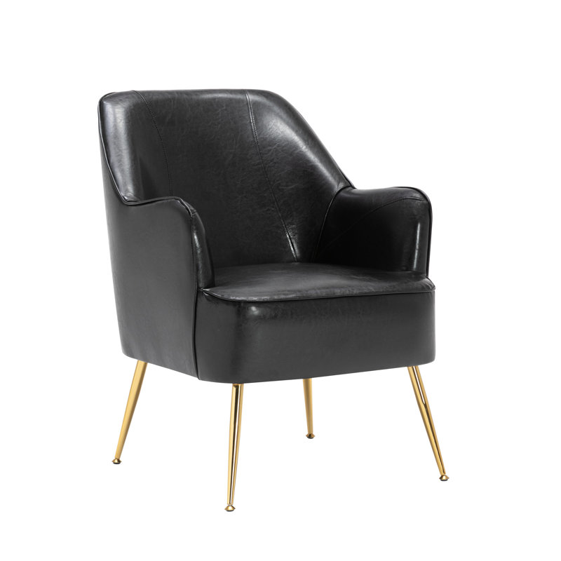 Fauteuil d'appoint 26,4 po Deckland Naglee, Similicuir noir