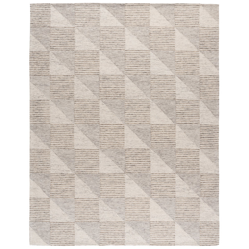 Ebony 823 Hand Tufted Wool & Cotton Geometric Rug, Rectangle 8' x 10'