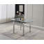 Piccolo Grey Sintered Stone Extending Dining Table with 4 Monza Grey Velvet Chairs