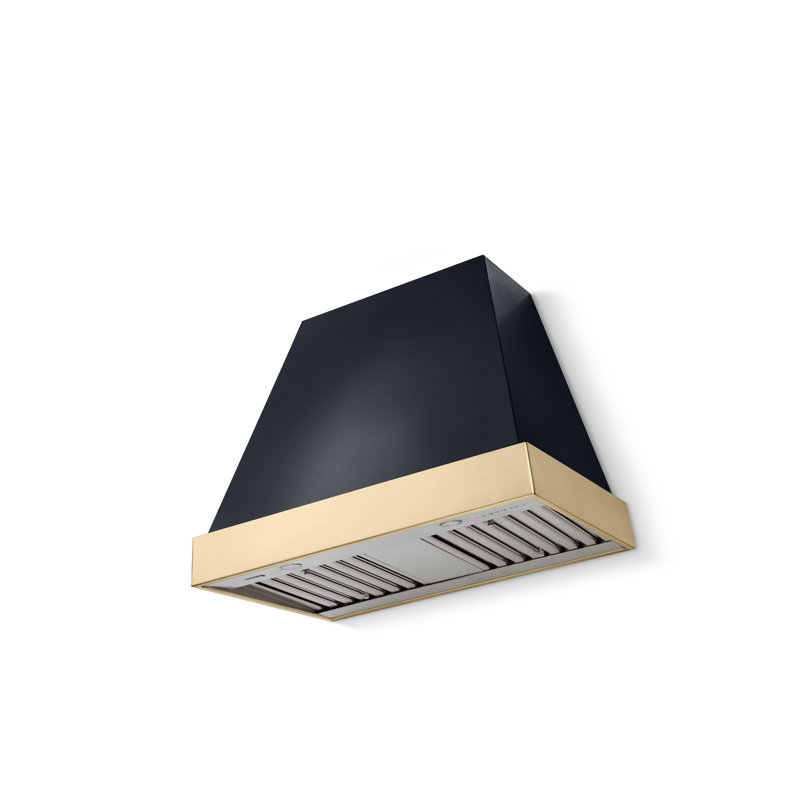 Euclid 36 X 30 Hood 600 CFM, Polished Brass, Gloss Black