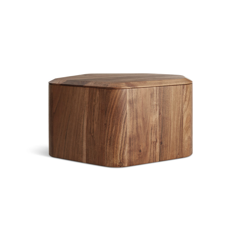 Hoard Solid Wood Single End Table, Acacia, 15" H x 22" W x 18" D