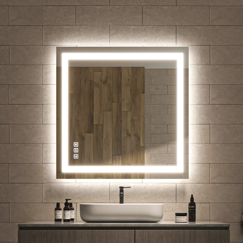 Ulrika Flat LED Mirror, Square, 36" x 36"
