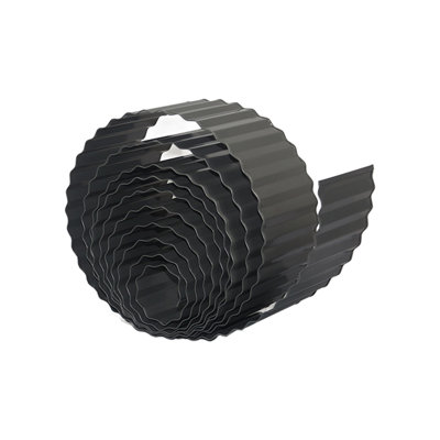 4w Garden Edging, Galvanized Corrugated Iron, Landscape Border For Flower Beds, Lawns, And Pathways, Gray