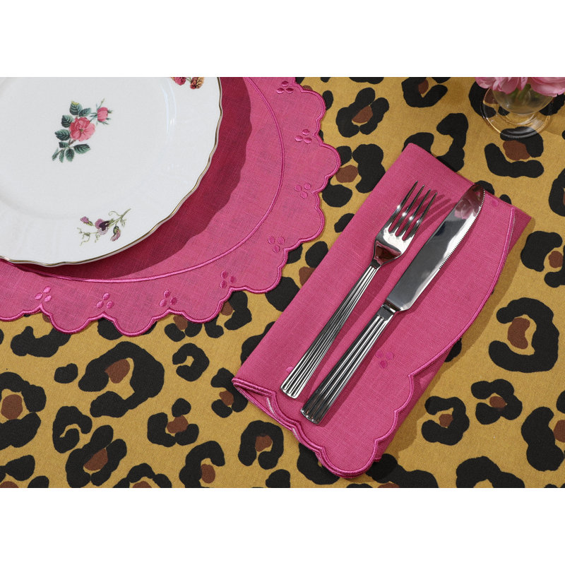 Eloise Pink Linen Dinner Napkins