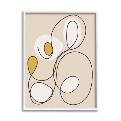 Ba-285 - Ligne tourbillonnante encadrée sur beige