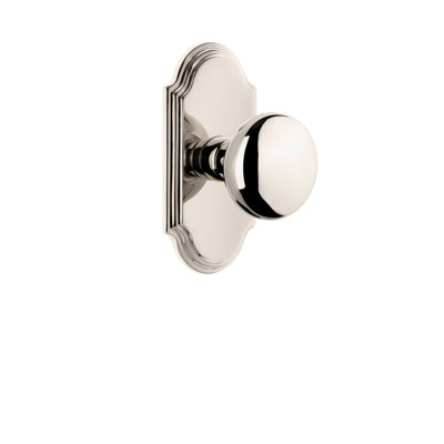 Grandeur Arc Plate Single Dummy with Fifth Avenue Door Knob