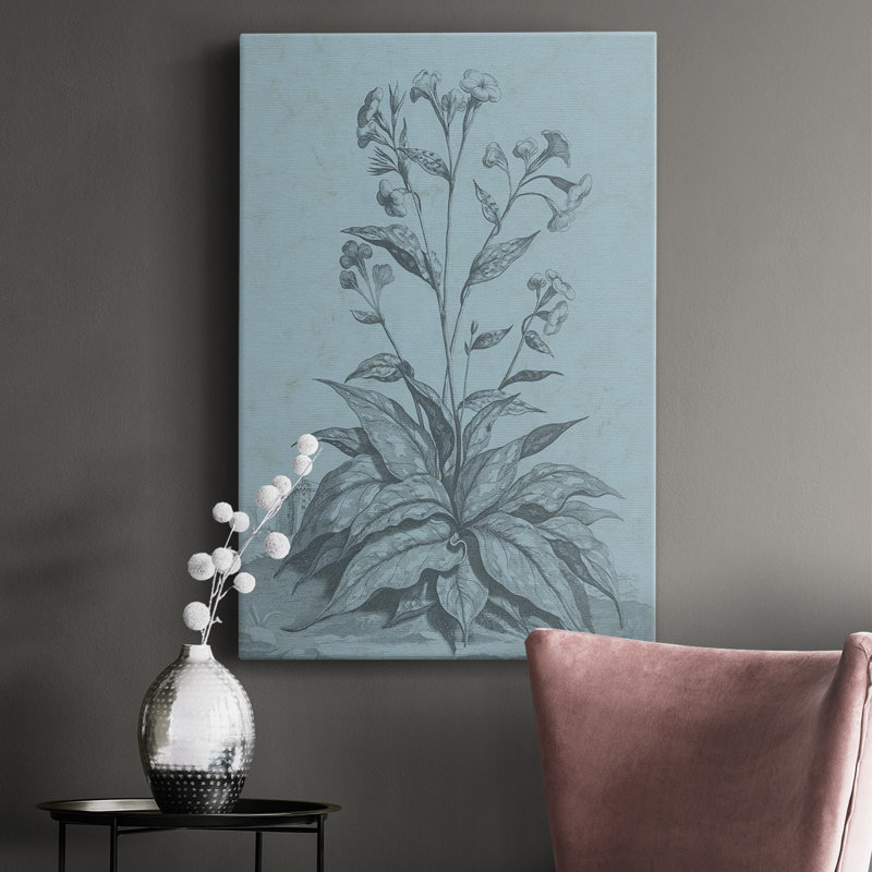 «Botanical on Teal VI», impression sur toile tendue, H 18 po x l 12 po x P 1 po