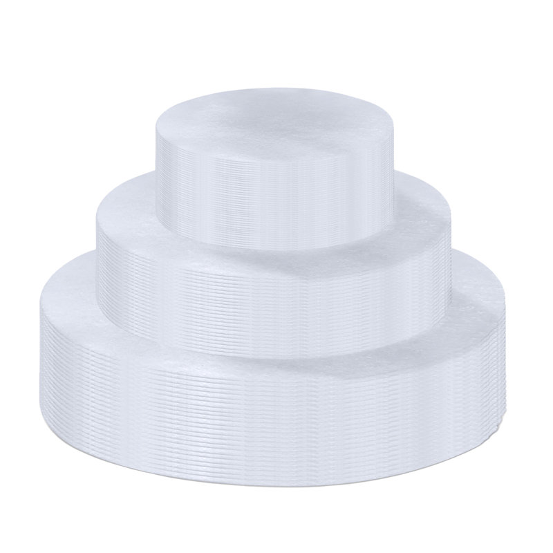 Séparateur de plaques en feutre FabricLA | Ensemble de 48 tampons ronds en 3 tailles différentes, Blanc