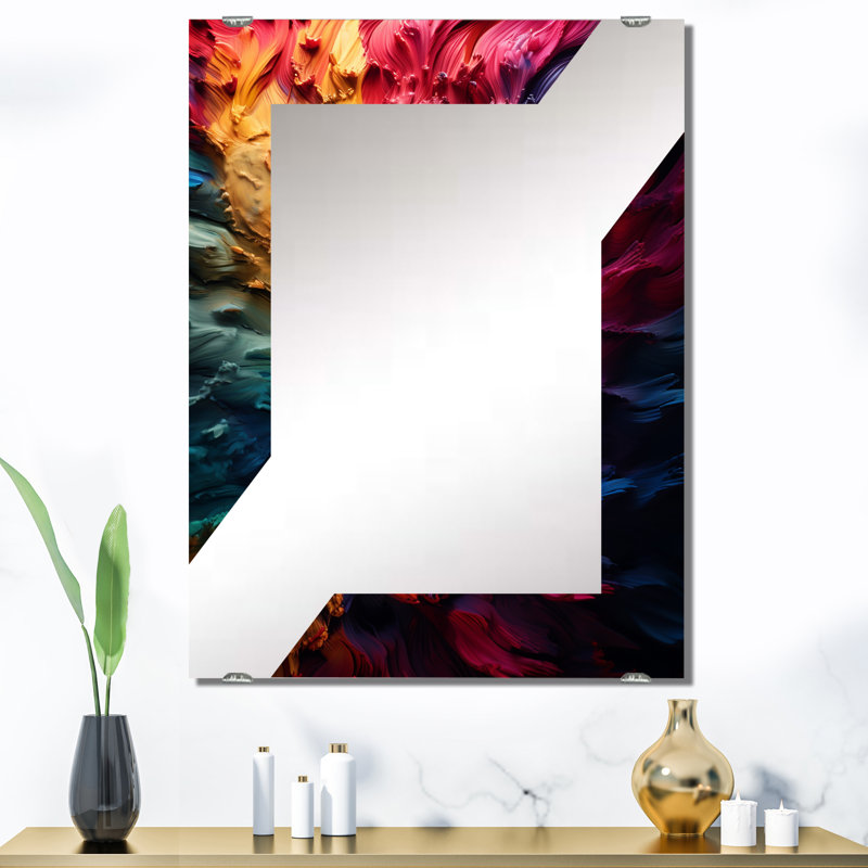 Drandell - Grand miroir mural fractal abstrait MIR137085, 40 po x 30 po