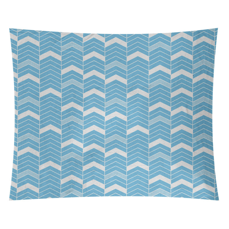 Tapisserie Stephenie, H 27,5 po x l 37,5 po, Bleu sarcelle / blanc