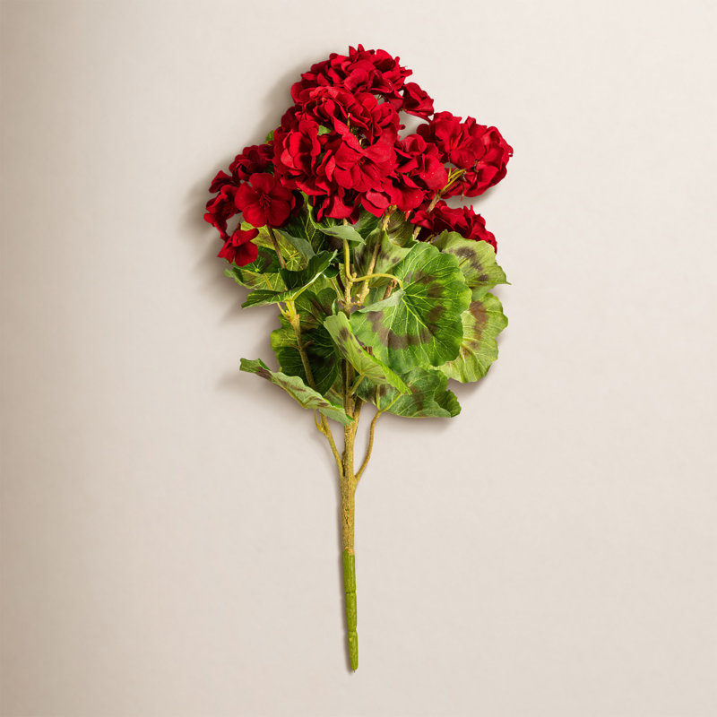 18" Artificial Geranium Bush, Red