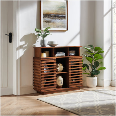 Buffet 36,1 pouces avec rangement avec portes coulissantes et tablette réglable pour la cuisine, le salon et le vestibule