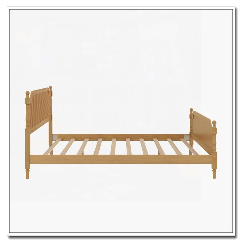 Lit plateforme, Très grand lit, Noyer antique