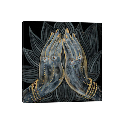 Lotus Prayer by Mishel Schwartz - Wrapped Canvas Painting
