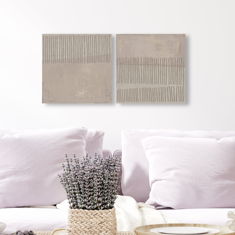 Minimal Fence Set Canvas Abstract Print by Oliver Gal, Black Frame, 12 x 12, 12"H x 12"W, Gallery Wrapped