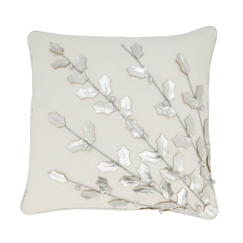 Housse et insert de coussin décoratif en coton, Argent