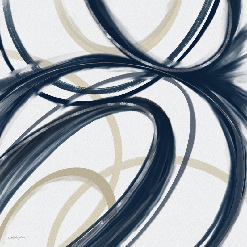 Indigo Merge par Angela Bawden, Érable à cadre simple, papier, H 30 po x l 30 po, Blanc