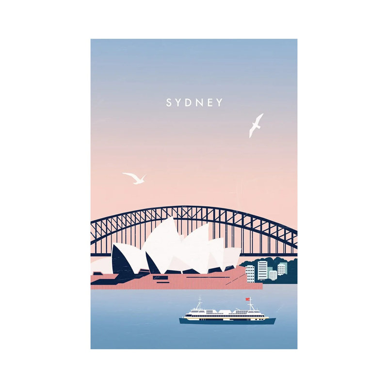 Sydney 1 Piece Wrapped Canvas Painting, 30.48 cm H x 45.72 cm W