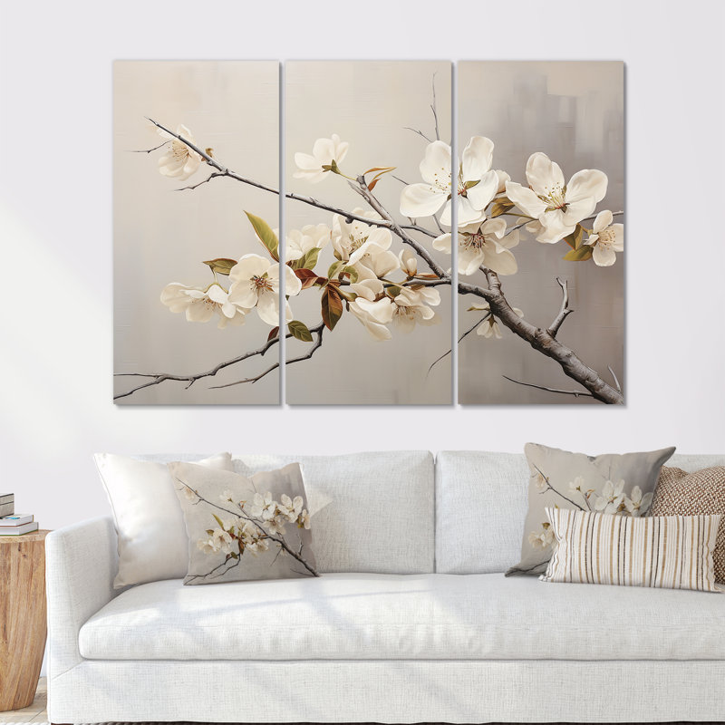 Ensemble de salon Lithonia - Fleur de pommier, H 32 po x l 48 po x P 1 po