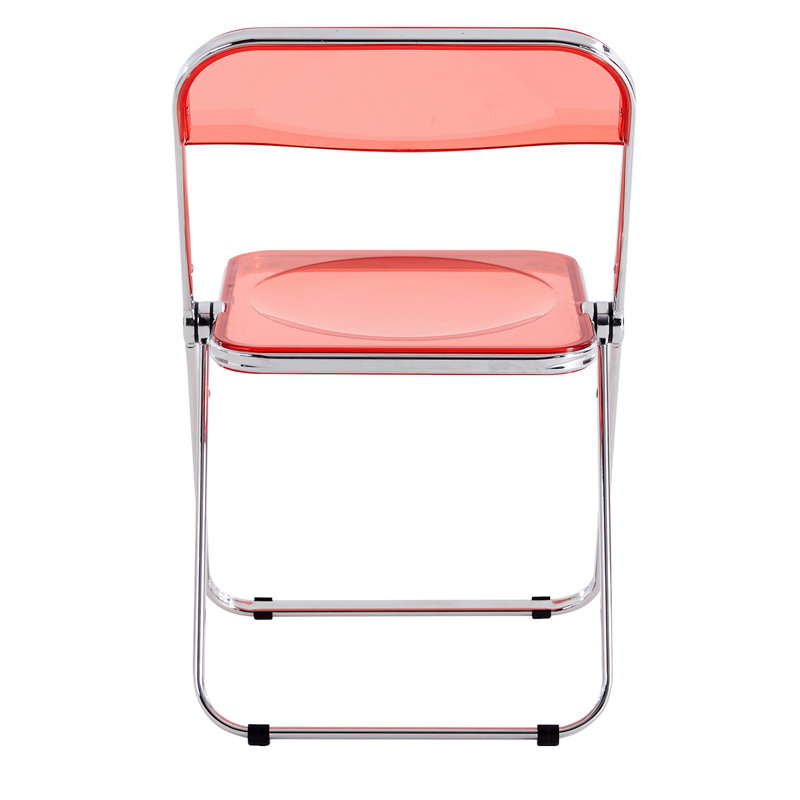 Chaise d'appoint avec structure en acier, plastique, Rouge