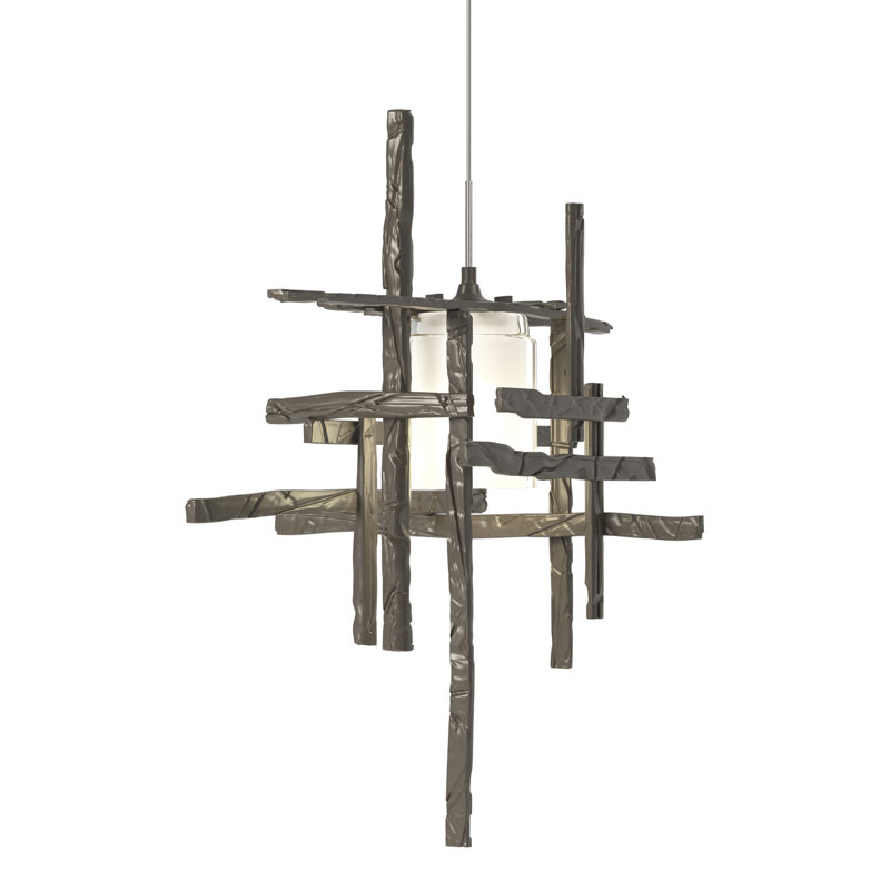 Tura 1 - Light Single Mini Pendant, Sterling, Seeded Clear