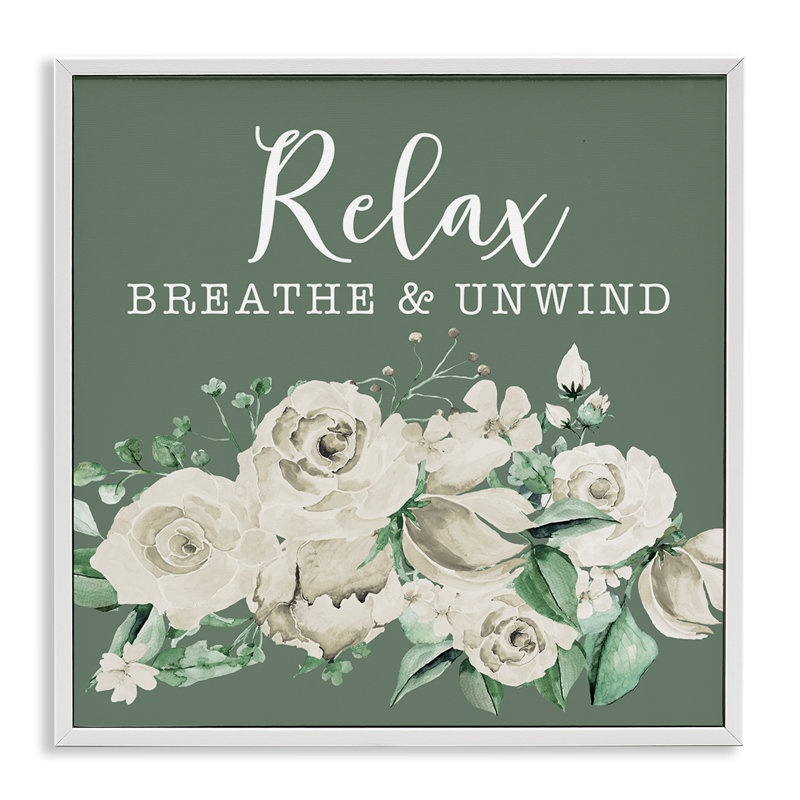  «Breathe & Unwind with Florals», art de la giclée encadrée par Masey St. Studios, H 24 po x l 24 po