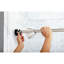 Tringle à rideau de douche incurvée à ressort à tension réglable pour salle de bain, finition nickel brossé-127701553