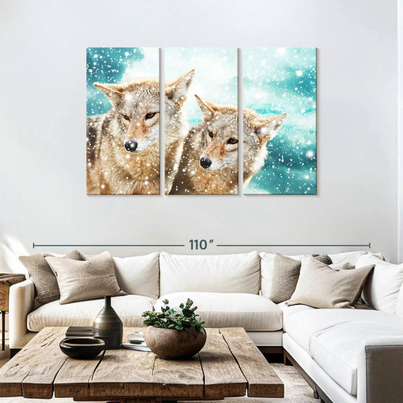 Brampt Coyote Pair, 48" H x 74" W