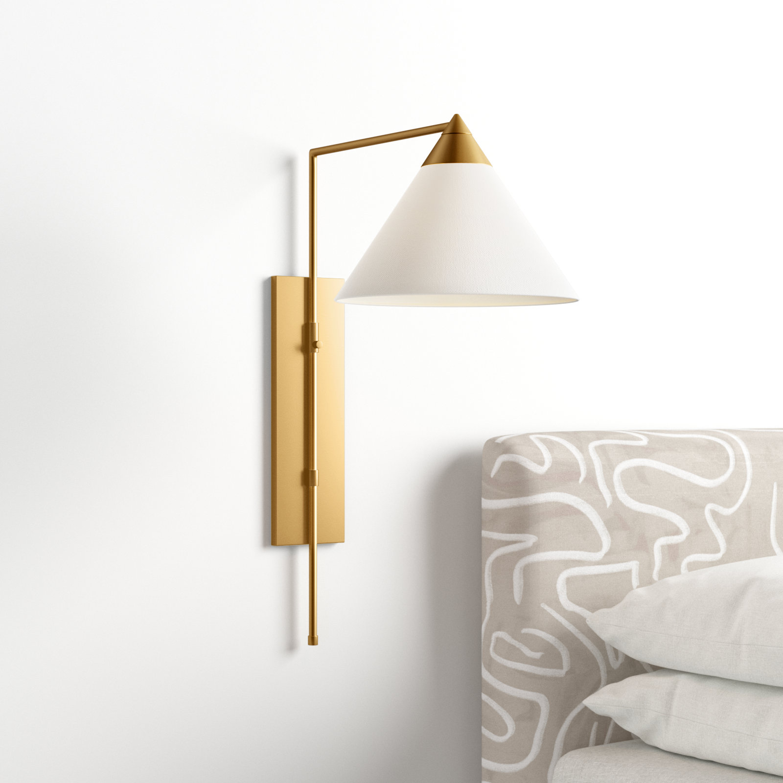 Raze Single Light Adjustable Wallchiere, Burnished Brass